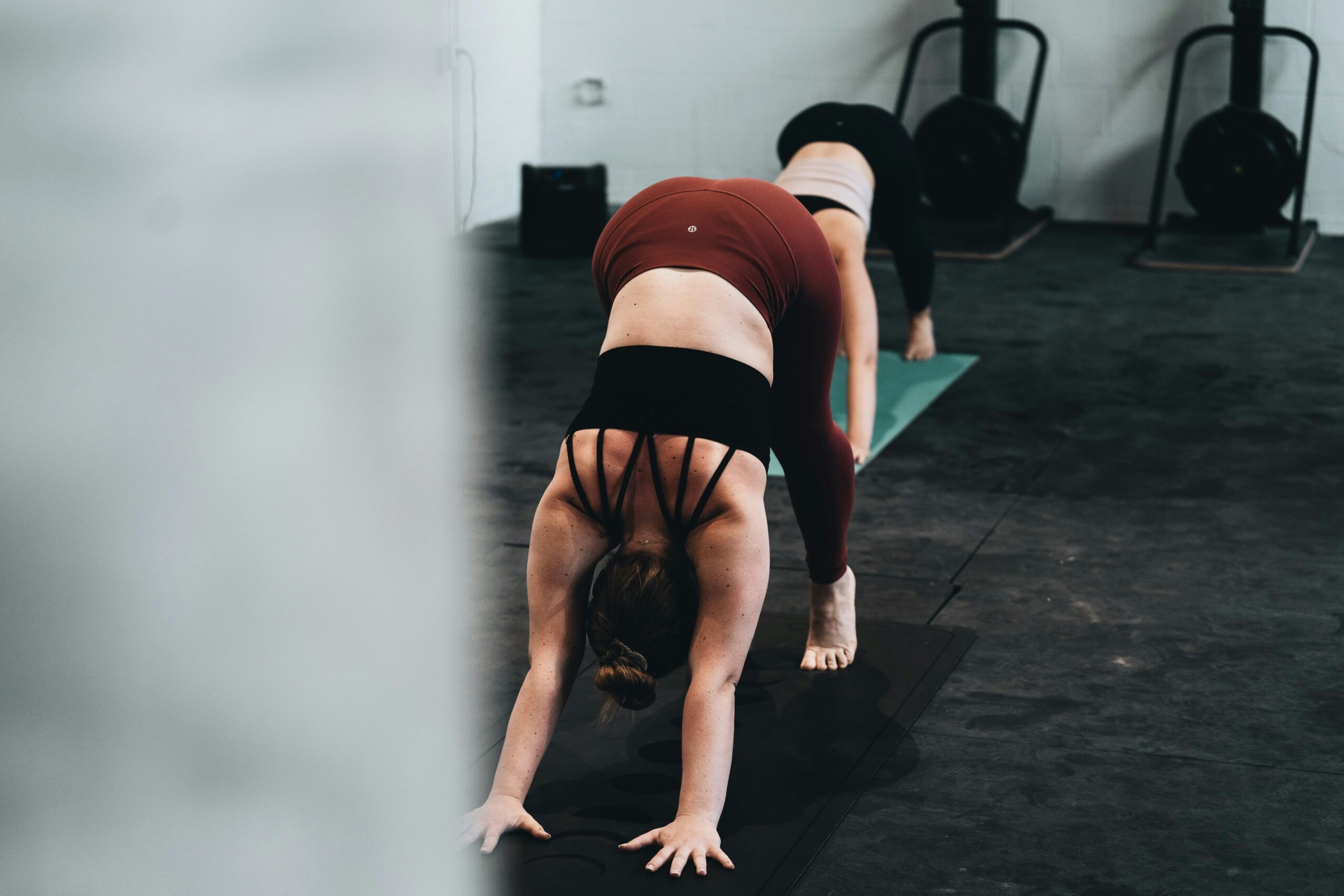 woman doing pilates at home